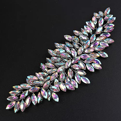 JWICOS Bridal Headband Crystal Wedding Hair Vine Headpieces for Bride and Girls (AB Color) - color: AB Color
