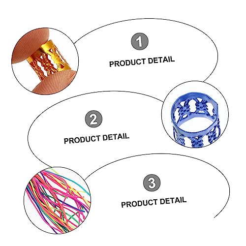 Hollow Hair Buckles for Braiding 100pcs Metal Hair Accessories Dreadlocks Set Colorful Braiding Ropes