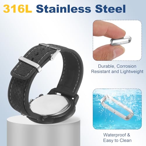HARFINGTON Metal Watch Band Loops Replacement Watch Strap Holder Retainer Stainless Steel Wristwatch Strap - size: 21mm