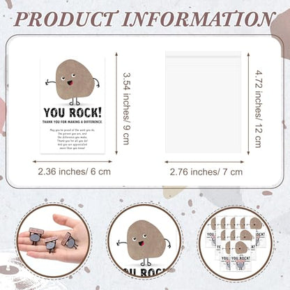 Zeyune You Rock Enamel Pins Employee Appreciation Gifts Bulk You Rock Gifts for Coworkers Office Staff Work Team Teacher Funny Employee of The Month Lapel Pin Thank Cards Bags - style: Classic