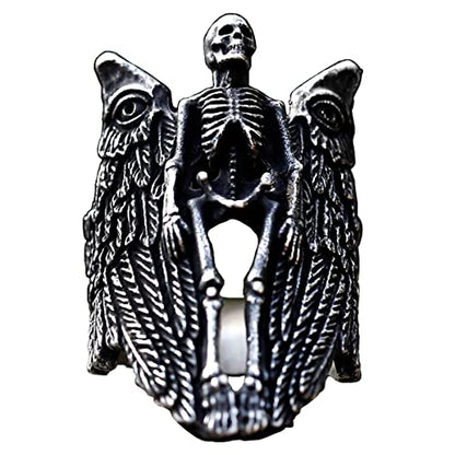 2023 Skull Ring Cool Evil Death Punk Rock Stainless Steel Rings Aly Style Jewelry - style: R1068