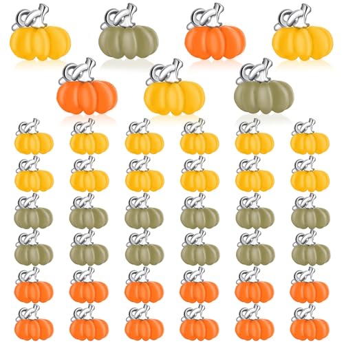 60Pcs Fall Pumpkin Charms for Bracelet Necklace Earrings Making | Alloy Enamel, Autumn Pumpkin Jewelry Pendants, Thanksgiving DIY Crafts and Gift, Harvest Celebration Party Supplies - style: Pumpkin Style