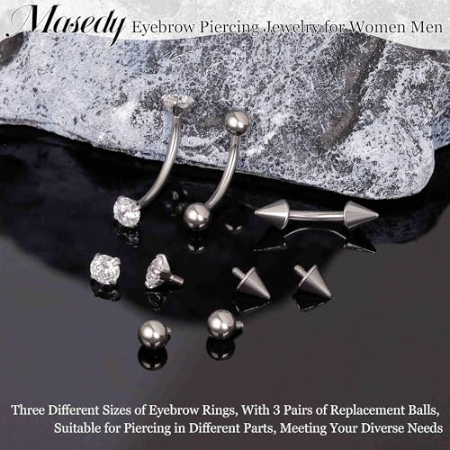 3PCS 16G 18G G23 Pure Titanium Eyebrow Piercing for Women Men Curved Barbell Tiny Eyebrow Ring Vertical Labret Lip Jewelry Internally Threaded Rook Helix Conch Daith Piercing Jewelry - color: Silver, size: 18G
