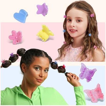 Teenitor Hair Accessories for Girls 193pcs Hair Clips for Girls Toddler Hair Accessories, Mini Girls Hair Clips, Small Claw Clips Bobby Pins and Hair Ties