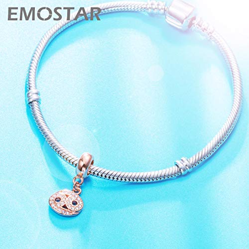 EMOSTAR Zodiac Sign Charms fits European Charm Bracelet – Rose Gold 925 Sterling Silver Necklace Pendant, 12 Horoscope Constellation Dangle CZ Birthstone Beads, Gifts for Women/Men/Birthday - color: Cancer (6.21 – 7.22)