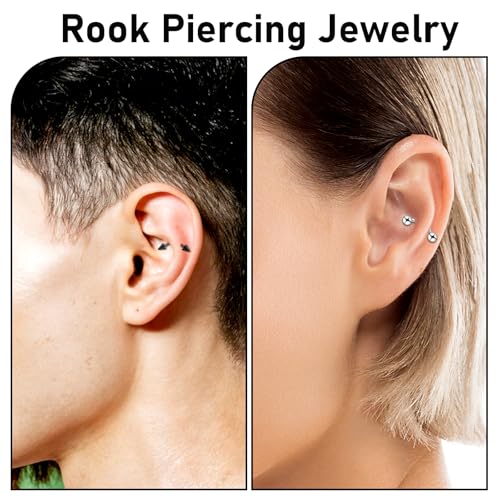 Yolev 16pcs Eyebrow Piercing Jewelry Vertical Labret Lip Piercing Jewelry Eyebrow Rings Piercing Kit Jewelry Surgical Steel Curved Barbell Tiny Vertical Labret Lip Jewelry Ear Rook Helix Conch Daith