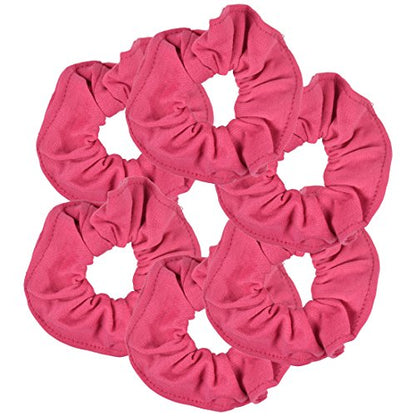 Motique Accessories Large Scrunchies for Women, Pack of 6, Hot Pink | Hair Ties for Medium & Thick Hair - color: Hot Pink