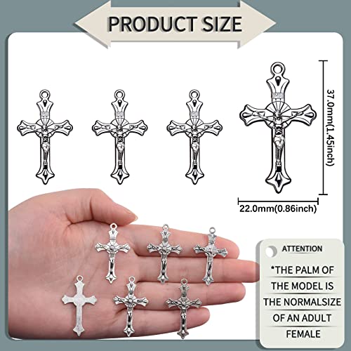 Weyuley 100pcs Antique Silver Plated Cross Charms Pendant DIY Bracelets Necklace Jewelry Making Craft Wholesale 37mmx21mm(A282)