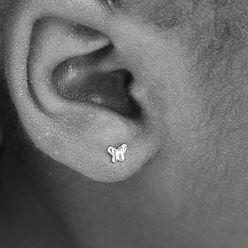 20g 16g Tragus Piercing Jewelry Helix Earrings Threadless Flat Back Earrings for Women Forward Helix Cartilage Earring Tragus Jewelry Medusa Labret Lip Piercing Jewelry Lip Studs 16 Gauge 8mm - color: B6 - threadless 16g 6mm - silver