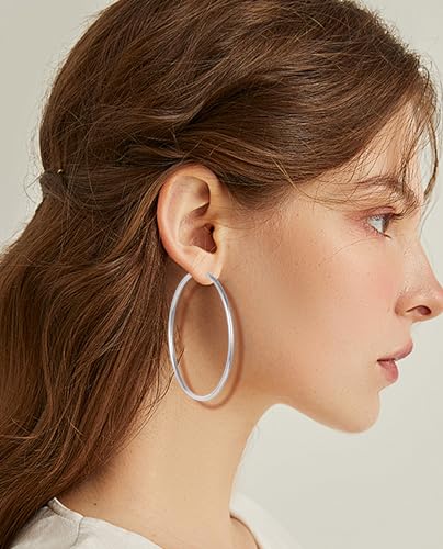 9 Pairs Clip on Hoop Earrings for Women Non Pierced Hoop Earrings Fake Spring Hoop Earrings Silver Gold Tone 9 Sizes - color: A: Silver Tone