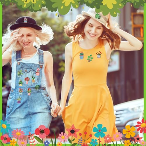 30/60 Pcs Cute Enamel Pins Bulk Plant Flower Animal Halloween Gothic Fall Pumpkin Cartoon Lapel Pin Brooches Jewelry Gift for Backpack Clothes Hats Accessories - style: Plant