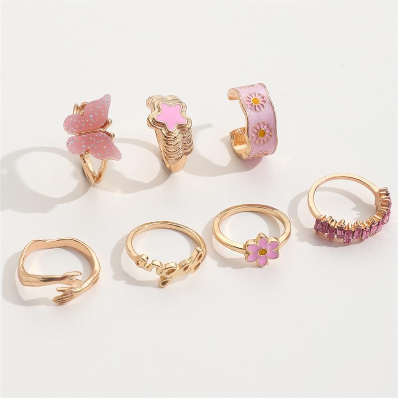 Chunky Stackable Rings Set For Women Open Adjustable Bold Thick Geometric Knuckle Rings Minimalist Statement Jewelry Gift - style: Style 3