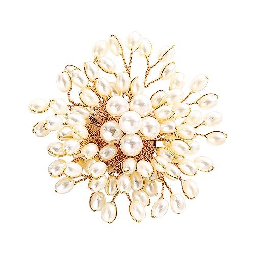 HETICA Animal Brooch for Women, Funny and Cute Flower Brooch Safety Pins Clothing Backpack Hat Decoration Enamel Pins Fashion Women Brooches and Pins Jewelry - style: Pearl Flower