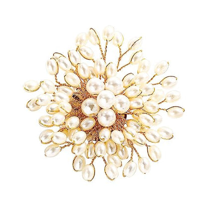 HETICA Animal Brooch for Women, Funny and Cute Flower Brooch Safety Pins Clothing Backpack Hat Decoration Enamel Pins Fashion Women Brooches and Pins Jewelry - style: Pearl Flower