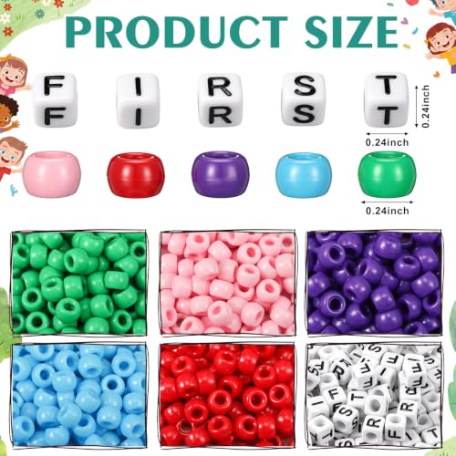 Tondiamo 24 Sets First Grade Back to School Gifts Friendship Bracelet Making Kit for Students Include Our Class is a Family Greeting Cards Beads Strings Bags DIY Kit for First Day of School Classroom - style: 1st Grade