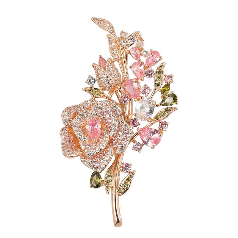 SYWDUDUCLT Fashion Elegant Brooches for Women Brooch, Suitable For Party And Daily Wear On Many Occasions - style: ColouredRose