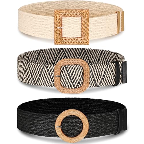 Syhood Woven Belt Dress - color: Black, Black White, Beige, size: Fit Waist Size Below 36''