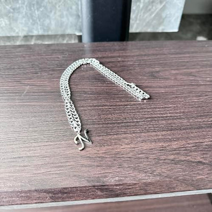 Stainless Steel Initial A-Z Necklace for Men Women,Cuban Chain,Titanium Steel Initial Letter Pendant Charm Necklaces Accessories Jewelry for Woman Man,21 Inch Chain - color: N