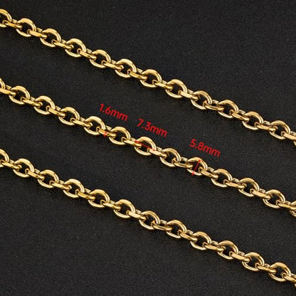 UMAOKANG Gold Cable Chain for Jewelry Making Stainless Steel Bulk Chains | 5 Meters Permanent Jewelry Chains Diamond Cut PVD Gold Plating Link Chain on Spool with Jump Rings Lobster Clasps - color: 1.6 Gold Cable