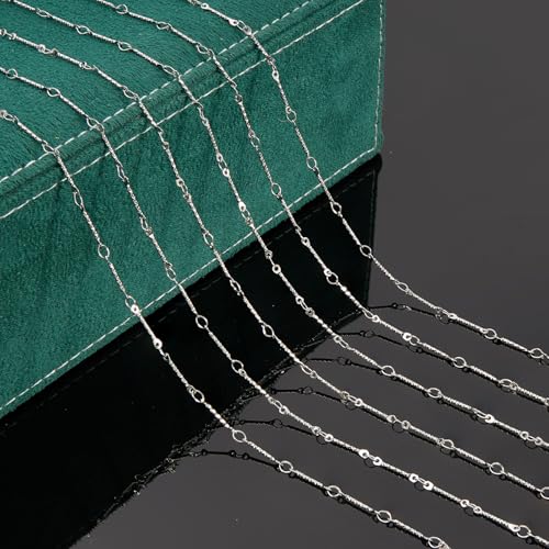 UMAOKANG 5 Meters Embossed Stick Chain Link for Jewelry Making Stainless Steel Chains for Handcraft DIY - color: Stick Silver