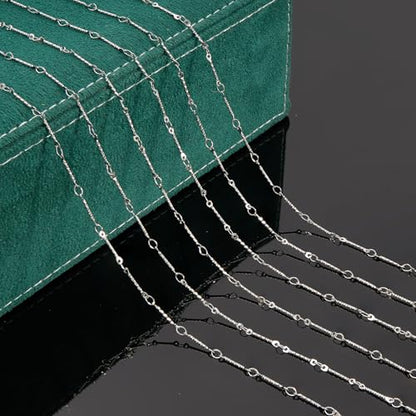 UMAOKANG 5 Meters Embossed Stick Chain Link for Jewelry Making Stainless Steel Chains for Handcraft DIY - color: Stick Silver