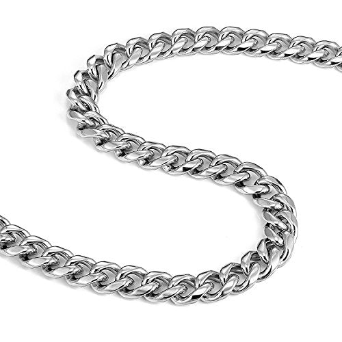 Urban Jewelry Mens 316L Stainless Steel Chain Necklace Bold Chain Style | Chain Necklace 316L Stainless Steel Rust Resistant Finish Modern Necklace Design Bold Chain Style Polished Chain Finish