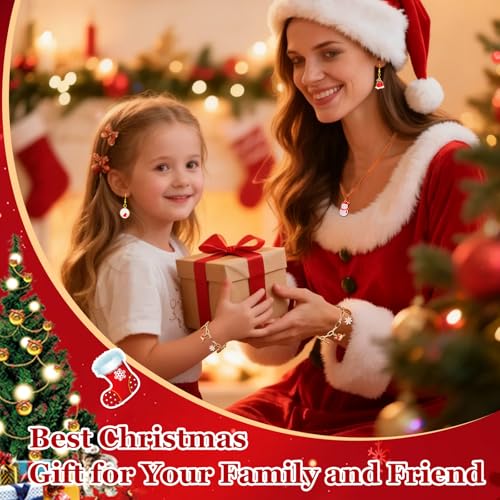 Modacraft 120 Pcs Christmas Charms for Jewelry Making, Multiple Styles Gold Enamel Pendant Charms with Santa Snowflake Tree for DIY Bracelet Necklace Earring Keychain Craft Supplies Holiday Decor Gift - style: Christmas-120 Pcs