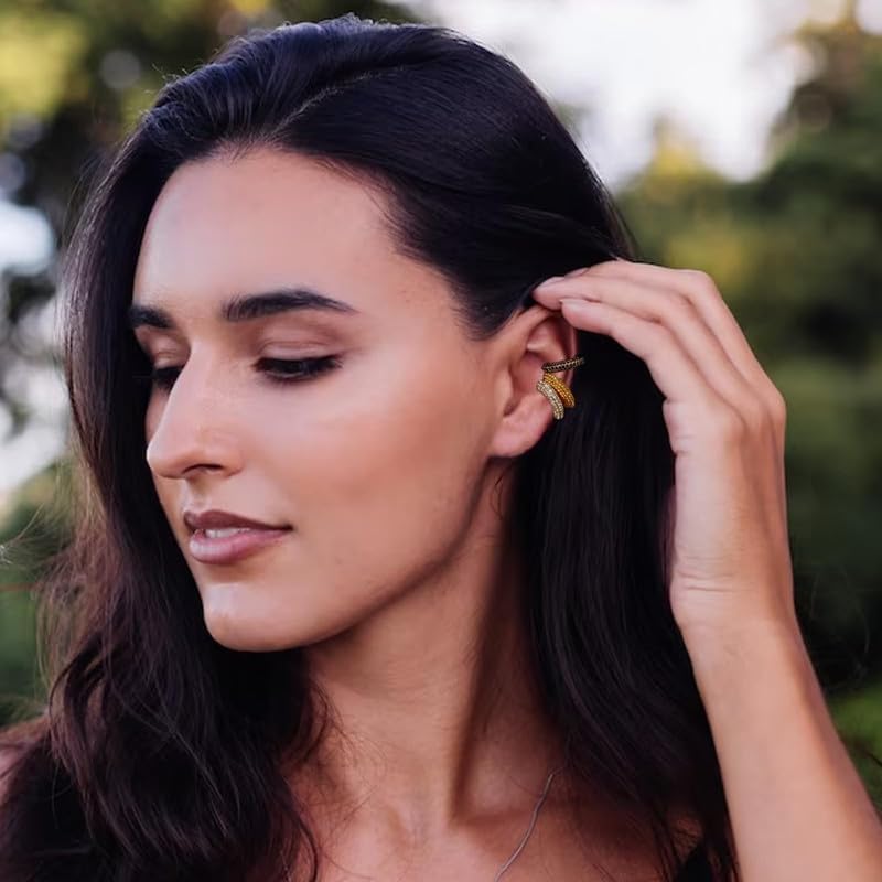 Ear Cuffs for Women – Clip On Cartilage Hoop Earrings – Huggie Hoop Earrings Jewelry Gifts - color: B