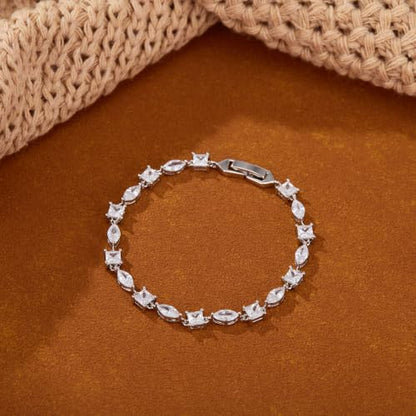 FANZE Gold Plated Cubic Zirconia Tennis Bracelets for Women Dainty Trendy Adjustable Bracelet Jewelry Gift for Ladies Wedding Mother Birthday Anniversary - style: Style 11