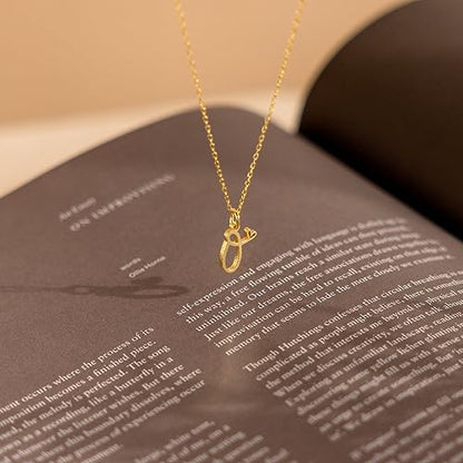 Tewiky Initial Necklace for Women-14k Gold Plated Dainty Letter Necklaces | Trendy Cute Custom Personalized Monogram Necklaces - color: gold, style: O