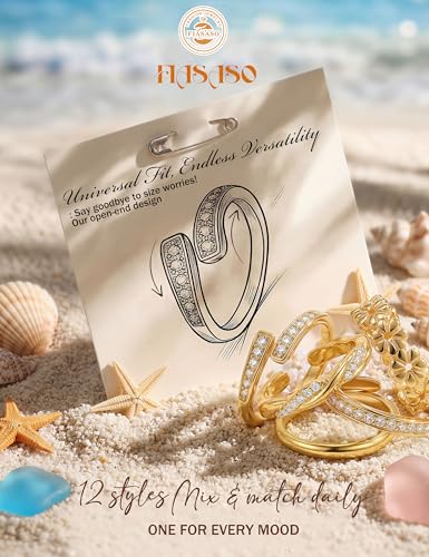 FIASASO 12Pcs Toe Rings for Women - 14K Gold Filled Toe Ring Non Tarnish Adjustable Simple Hug CZ Thin Band Toe Rings Summer Beach Foot Jewelry for Women - color: Gold