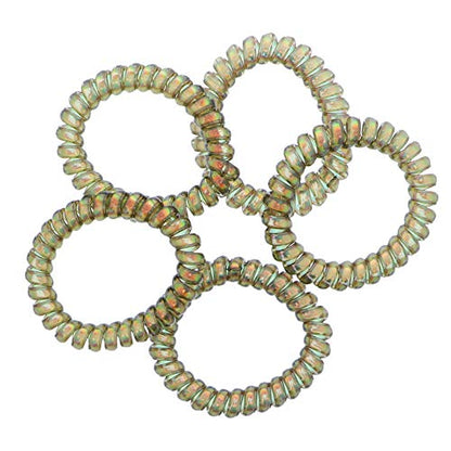 Irridescent Coil Pony Holders - Set Of 5-Bronze - color: Bronze
