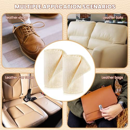 10 Pcs Shine Shoes Cloth Kit Polish Dauber Applicators Cleaning Leather Shoes Boots Microfiber Care Cloths Suede Cleaner - color: Ivory