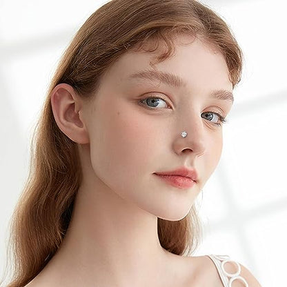 ONESING 9-40 Pcs Nose Rings - Hoops, Studs & L Shape - Hypoallergenic Stainless Steel Nose Piercings for Women & Men - color: Silver-40Pcs