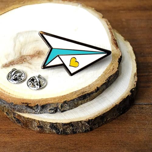 Inspirational Enamel Pin by LifeBeats | Cute Pin for Clothes, Jackets, Hats, Bags, and Lanyards | Hat Pin Comes with a Greeting Card | Lapel Pin with Sturdy Backing - style: You Were Made to Soar Paper Airplane