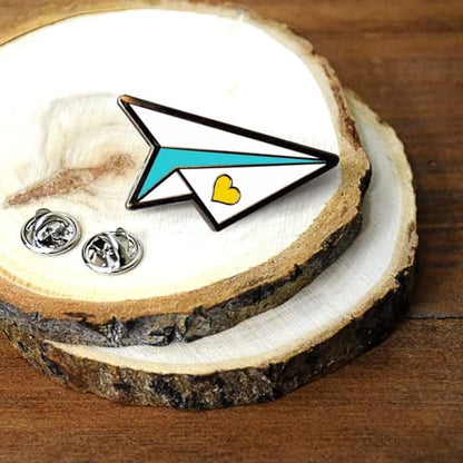 Inspirational Enamel Pin by LifeBeats | Cute Pin for Clothes, Jackets, Hats, Bags, and Lanyards | Hat Pin Comes with a Greeting Card | Lapel Pin with Sturdy Backing - style: You Were Made to Soar Paper Airplane