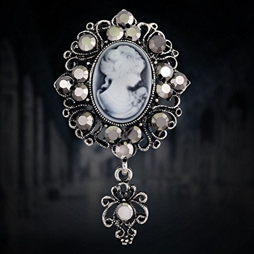 JJTZX Victorian Black Velvet Lace Choker Gothic Lady Cameo Necklace Gift for Her - style: Cameo brooch 1