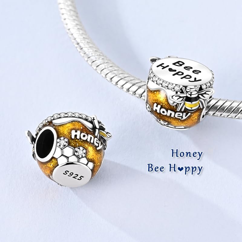 Gold Flower Family Charms for Bracelet Bead Charm for Women Jewelry Present - style: Honey Jar Charms