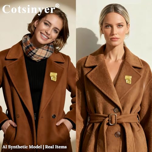 Stainless Steel Brooch Pin for Women & Men,Lapel Pin | Minimalist Statement Elegant Geometric, Sweaters Coat Suit Shawl Collar Shirt Coat Jacket Hat Dress Swim, Velvet Bag & Box - style: Square-Gold