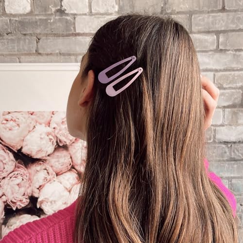 48 PCS Small Metal Barrettes For Women Non Slip Water Drop Snap Clips For Thick Thin Fine Hair Classic Accessories,Pink Blue Green,1.97 x 0.5 In - color: Pink Blue Green