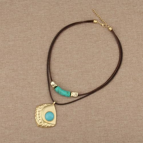 Chunky Pendant Necklace for Women Vintage Boho Necklaces Choker Layered Statement Necklaces Bohemian Jewlery Gifts - style: Boho Style Pendant Necklace