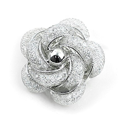 Brooches Fashionable and Refined Hollow-Out Breastpin for Girls Ladies and Women | Clothes Pin | Brooches and Pins for Women | Daisy Pin | Ladies Jewelry | Flower Brooch - color: White