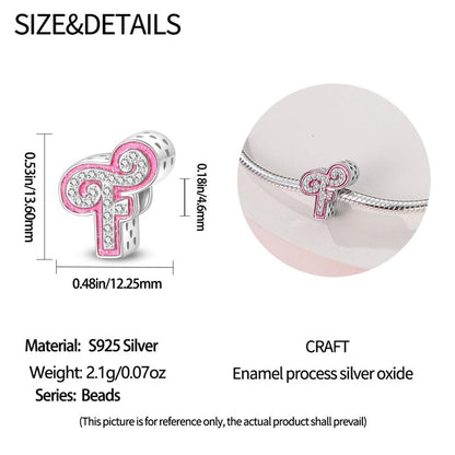 925 Sterling Silver Letter Charms Fits Pandora Bracelets Alphabet AZ Bead Charm for Bracelets Necklace with 5A Cubic Zirconia for Women Birthday Ceremony DIY Jewelry Gift - style: F