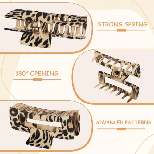 laxizar 4 Pcs Hair Clips 4.1 Inch Claw Clips Leopard Hair Accessories - color: leopard print 4