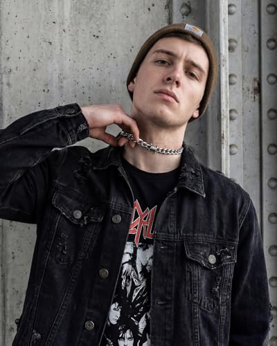 Stainless Steel Gothic Y2K Punk Rock Emo Biker Pendant Necklace | Cosplay Vintage Viking Alt Edgy Fashion Charm Necklace Jewelry for Men Women Active Daily Wear - style: Chunky Barbed Wire 16 Inch(Adjustable)