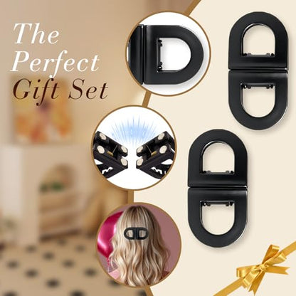 2PCS Magnetic Hair Clips for Women, Black 2-in-1 Quick Snap Hair Clips, Strong Hold No Slip Seamless Hair Clips, Creaseless Non-Dent Hair Styling To·ols for Thick Thin Hair - color: Style 2