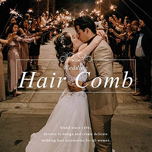 Evild Wedding Hair Clips Rose Rhinestone Bridal Headpiece Prom Hair Accessories for Women - color: Rose