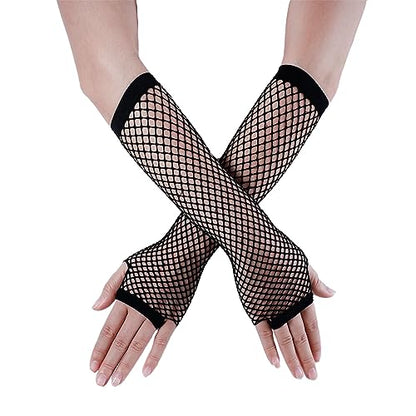 Eigso Velvet Gothic Garter for Women Heart Leg Ring with Rivets Elastic Lace Bracelets Choker Set - color: Black - A3