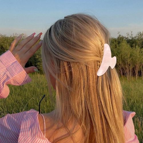 2Pcs Hair Claw Clips for Women Non-slip Hair Accessories Ideal Gift - color: Pink and Gradient Orange