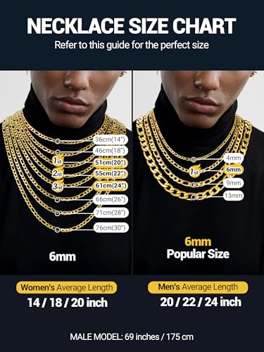 PROSTEEL Stainless Steel Figaro Link Chain Necklace for Men Women | 18K Gold Plated/Black/Silver,4/6/9/13mm Width,Sweat-proof and Fade-resistant Diamond Cut Chain with Sturdy Clasp,18"-30" - color: Gold, size: 18 inches(women's average length), style: 4mm